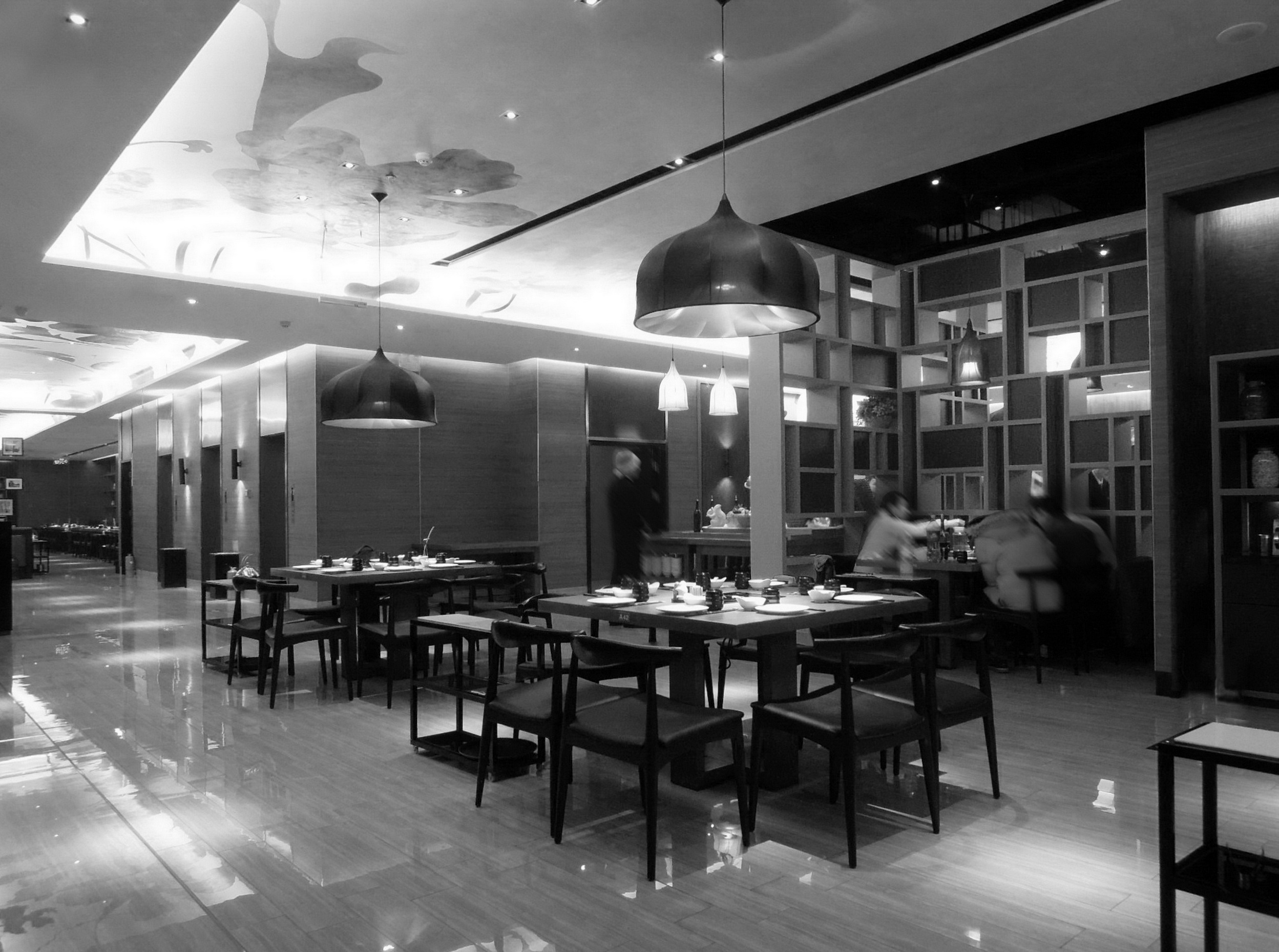 重庆500平米现代风火锅店就餐区设计装修风格